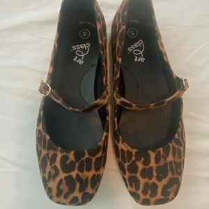 Art Class Leopard Print Mary Jane Flats